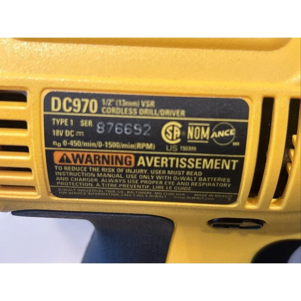 DeWALT 18 Volt DC970 1/2